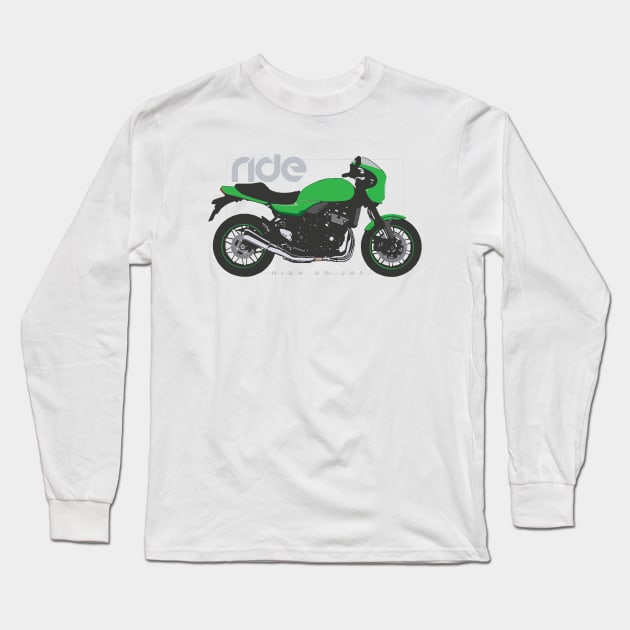 Ride rs cafe green Long Sleeve T-Shirt by NighOnJoy